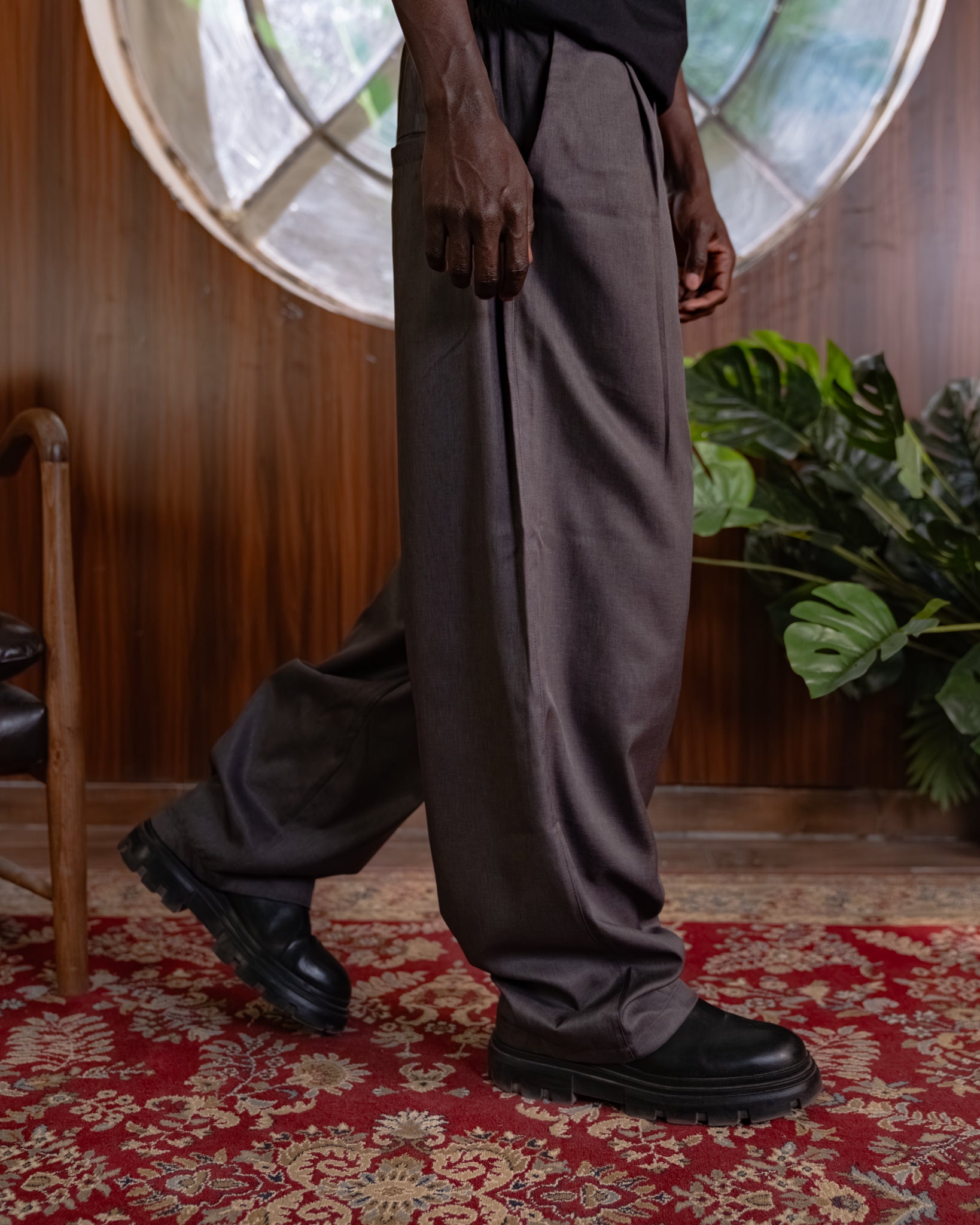 AUREL PLEATED GRAY TROUSER
