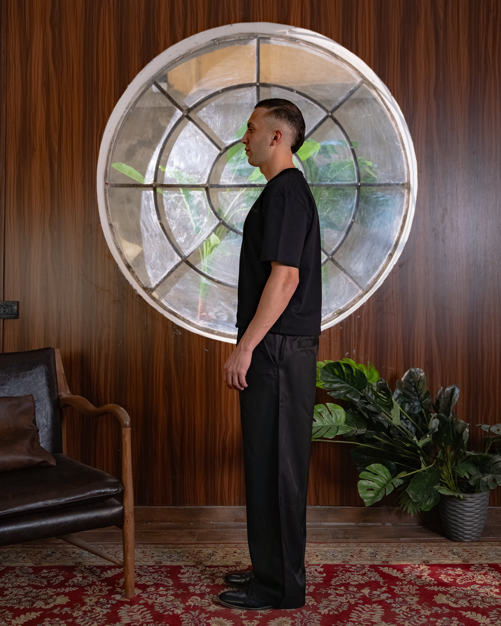 AUREL PLEATED BLACK TROUSER