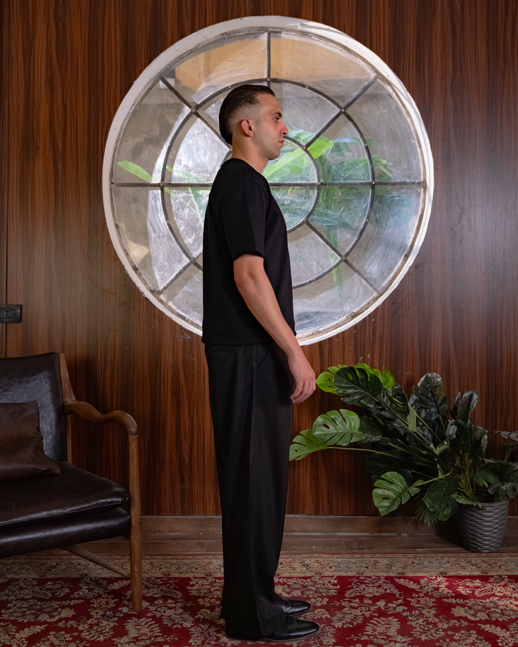 AUREL PLEATED BLACK TROUSER