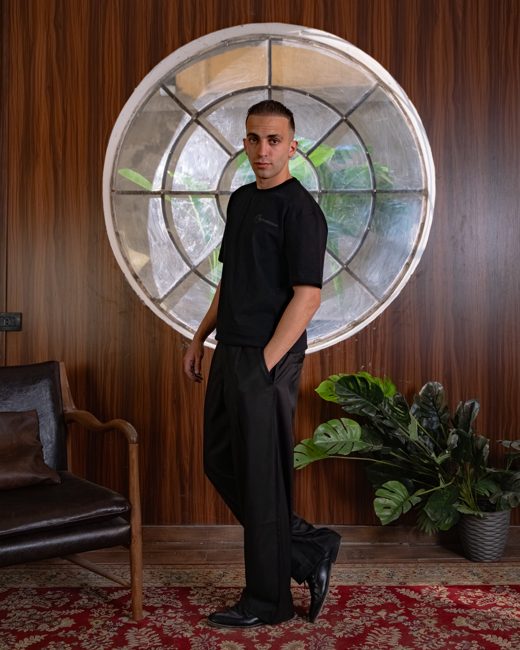 AUREL PLEATED BLACK TROUSER